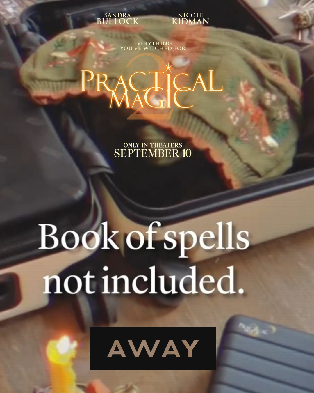 Away × Practical Magic 2 luggage campaign